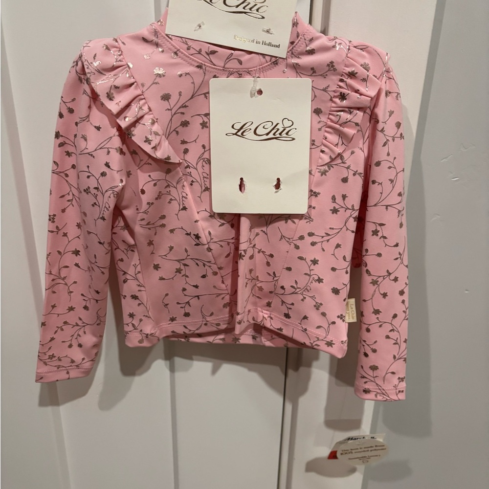 Pink Floral Ruffled Baby Outfit - Picture 2 of 2